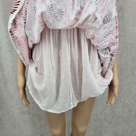 Magic Y2K Pink and White Patterned Women's Dress Smocked Bodice Cotton - Picture 7 of 12